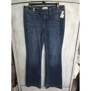 White House Black Market Wide Flared Leg Size 6 Medium Wash Denim Jeans